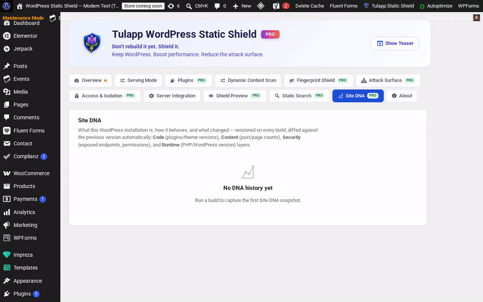 Site DNA tab
