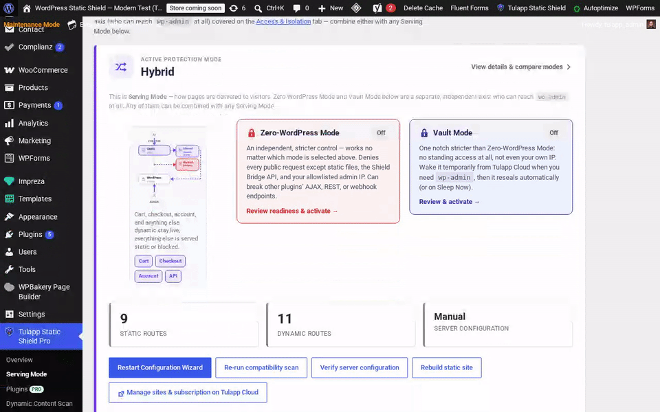 Serving Mode tab