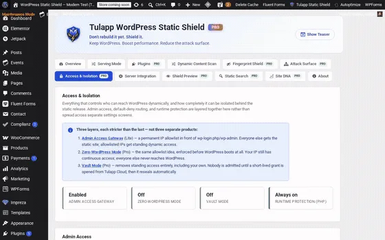 Access & Isolation tab (static preview)