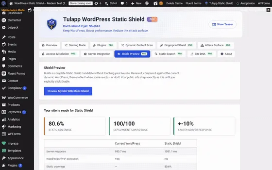 Shield Preview tab (static preview)